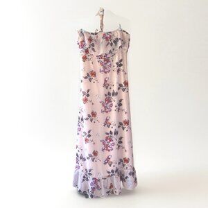 MINKPINK Floral Maxi Dress w/ Neck Tie – Romantic Boho Full-Length Dress - S